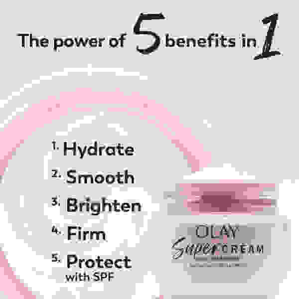 Olay Super Cream with Sunscreen SPF 30, Ultra Lightweight SPF Face Moisturizer - Image 2