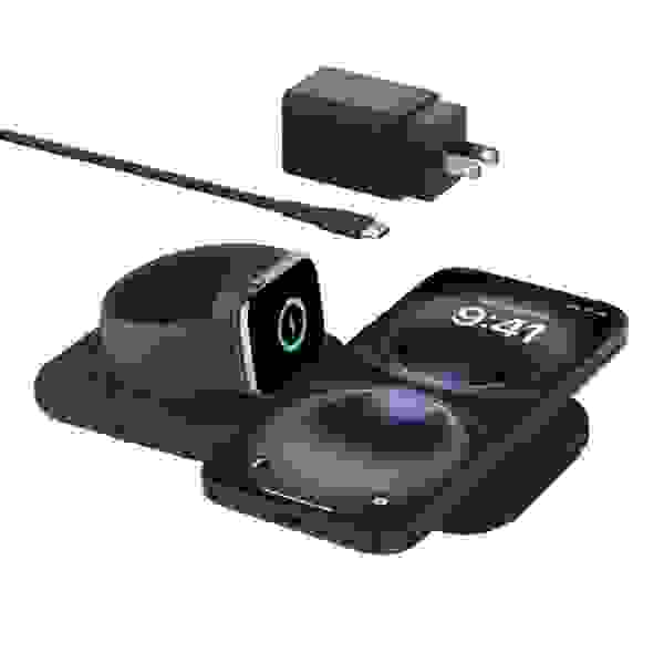 2-in-1 Magnetic Charging Travel Pad with Qi2 15W