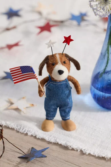 Patriotic Pup Felt Critter