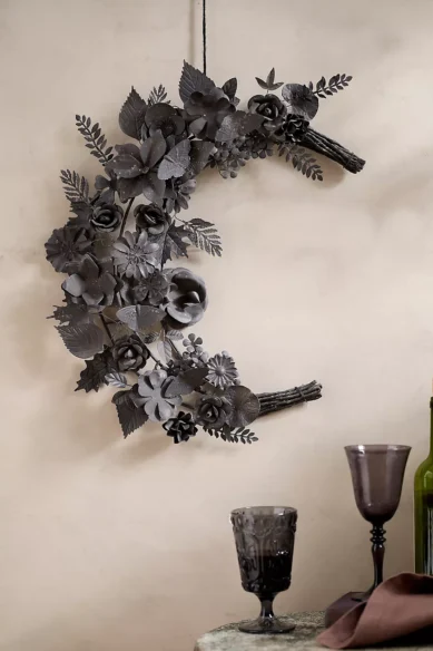 Halloween Half Moon Iron Wreath