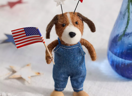 Patriotic Pup Felt Critter