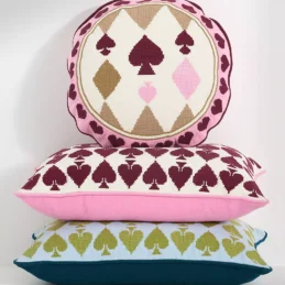 Ace Cotton Embroidered Needlepoint Pillow