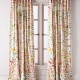 Organic Cotton Tales Menagerie Printed Curtain
