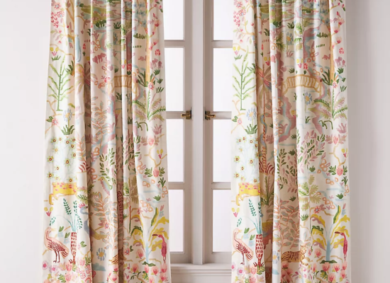 Organic Cotton Tales Menagerie Printed Curtain