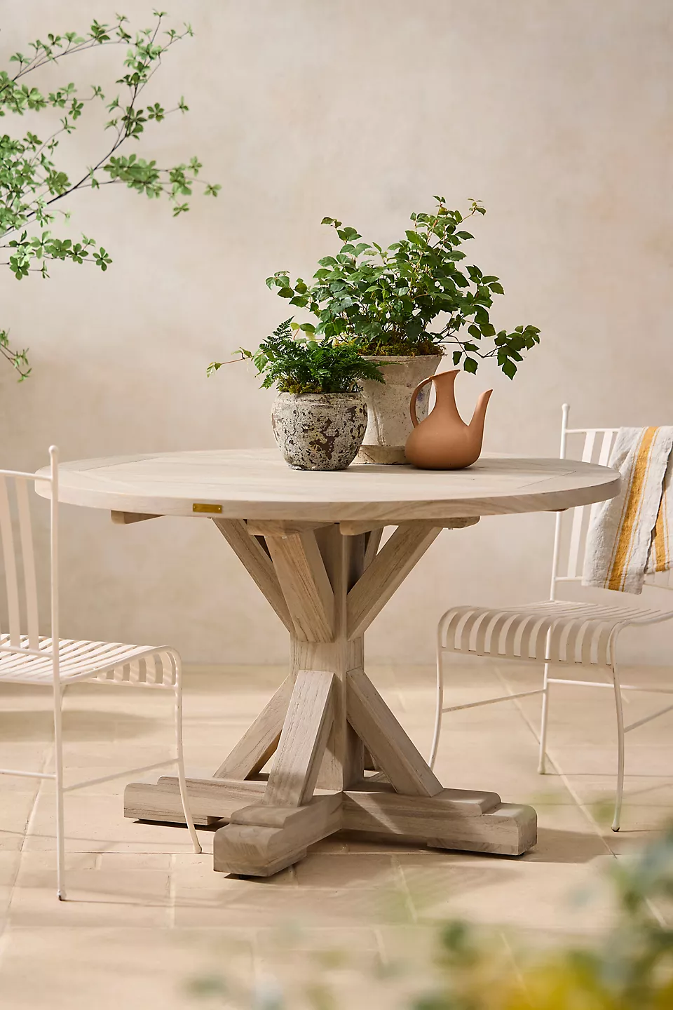 Clovis Cross Leg Teak Dining Table