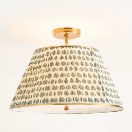 Lee Ruched Printed Brass Flush Mount Pendant - 24 inch