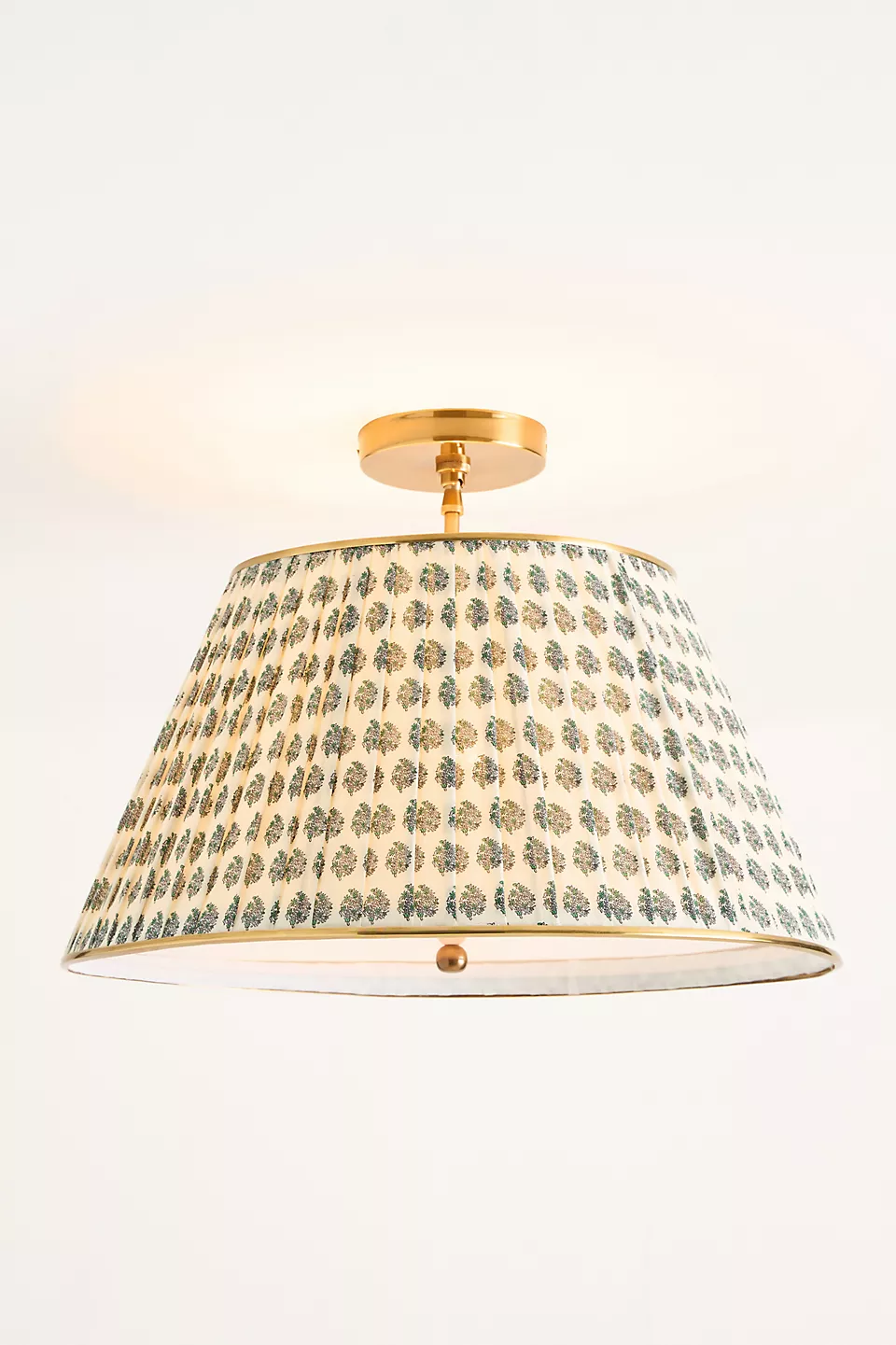 Lee Ruched Printed Brass Flush Mount Pendant - 24 inch