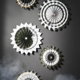 Florence Balducci Black Cat Halloween Paper Fans, Set of 5