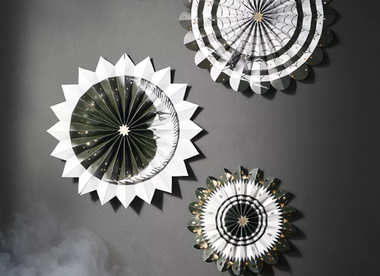 Florence Balducci Black Cat Halloween Paper Fans, Set of 5