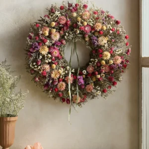 Dried Pink Confetti Wreath