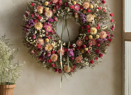 Dried Pink Confetti Wreath