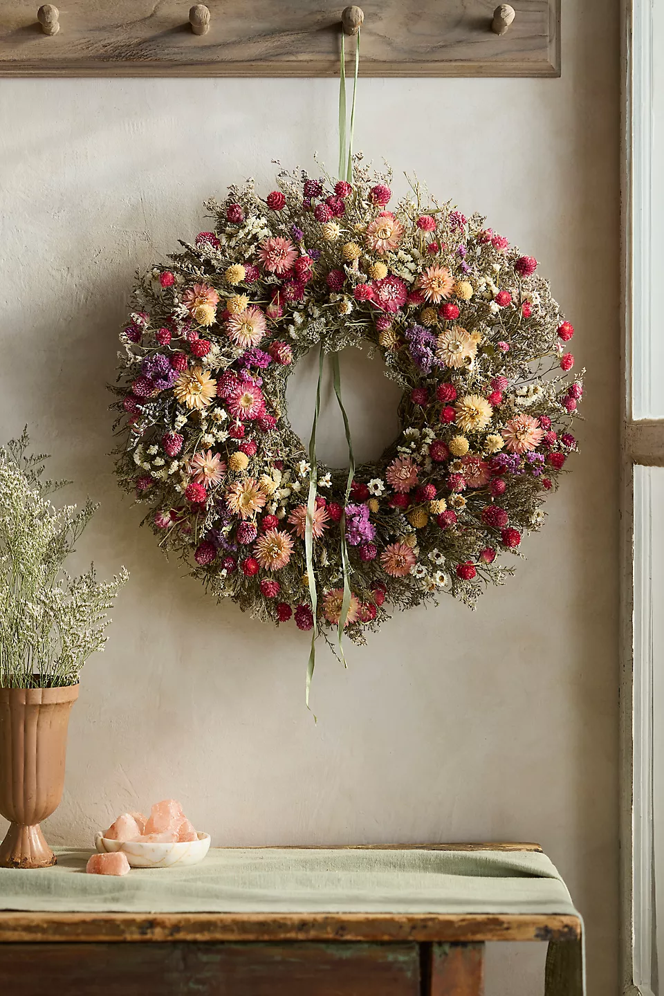 Dried Pink Confetti Wreath