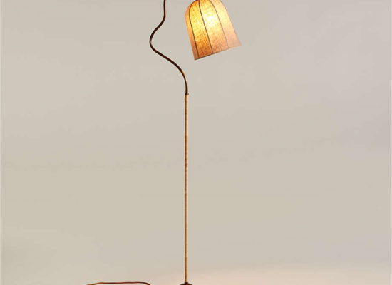 Allegra Rattan and Linen Task Floor Lamp 63″ by Jake Arnold