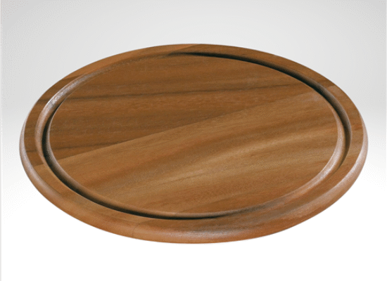 Acacia Cheese/Steak Plate, round, 11.8″ dia