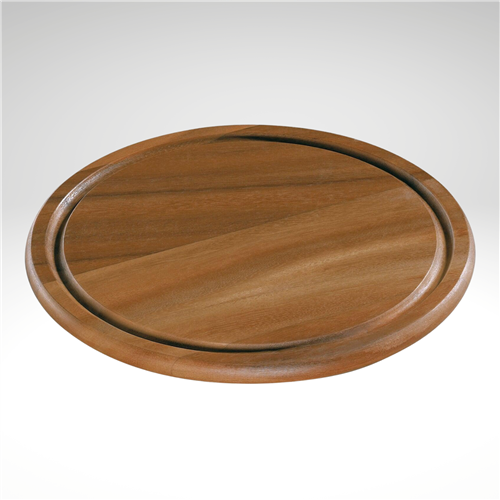 Acacia Cheese/Steak Plate, round, 11.8" dia