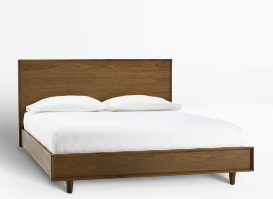 Tate Walnut King Wood Bed