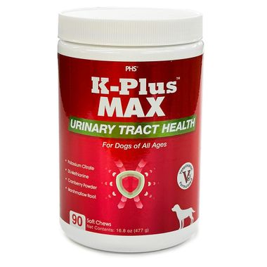 K-Plus MAX Urinary Tract Health, UTI, Bladder & Kidney - Cranberry, Potassium Citrate, Methionine (90 Soft Chews)