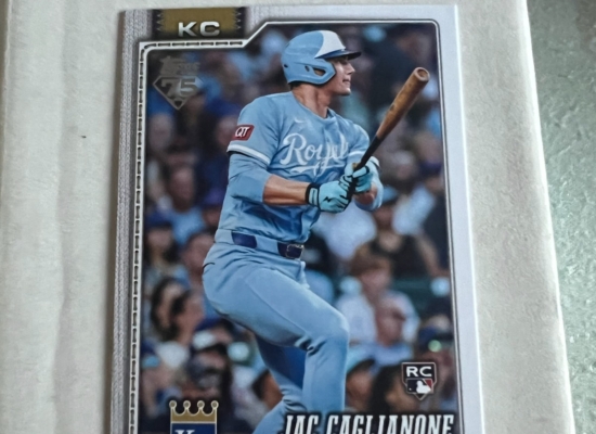 Jac caglianone Kansas City Royals TOPPS 75 card # 138 RC