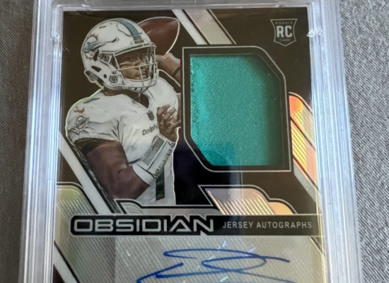 2020 Panini Obsidian Tua Tagovailoa Jersey Autograph NM-MT 8